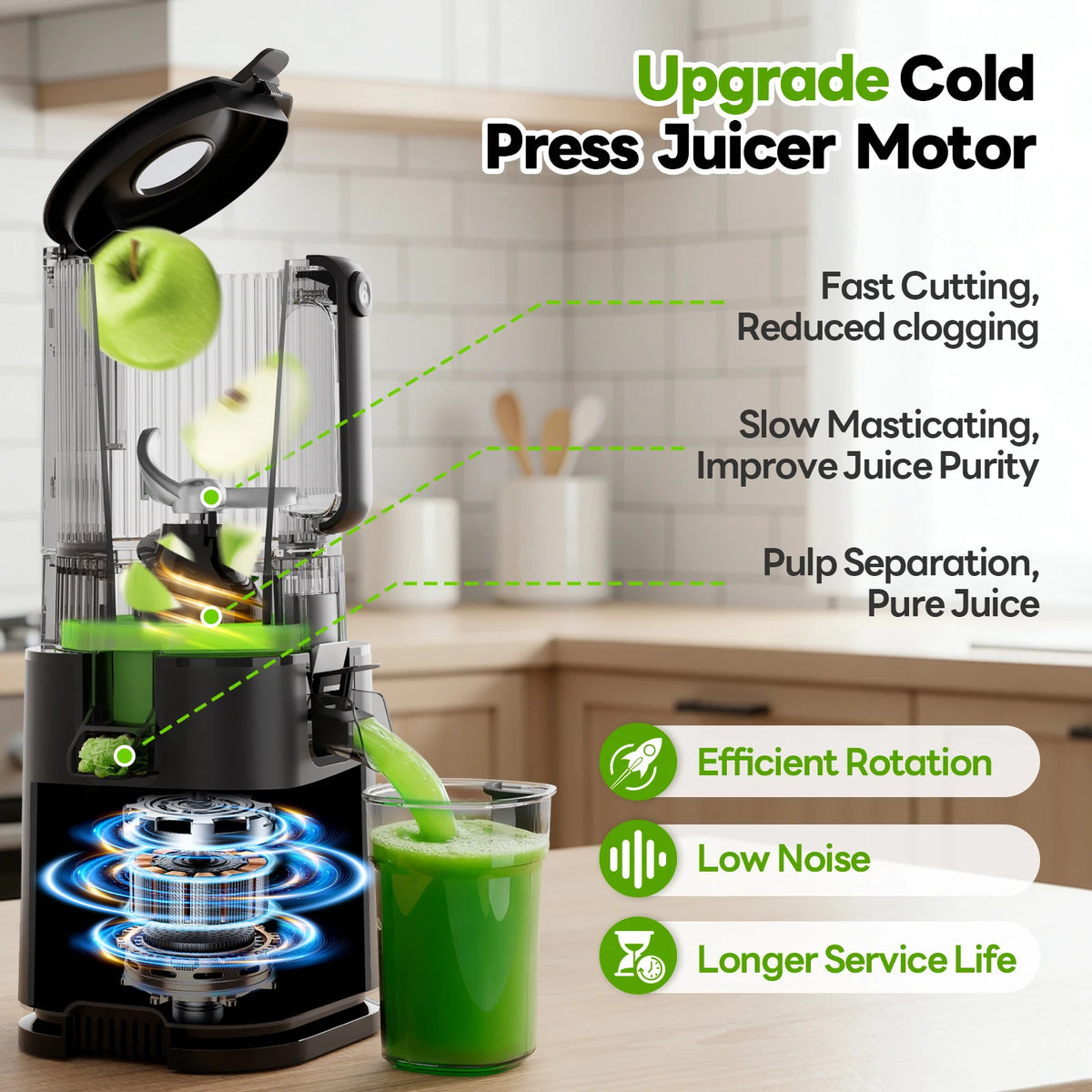 Aeitto Cold Press Juicer With Three Strainers
