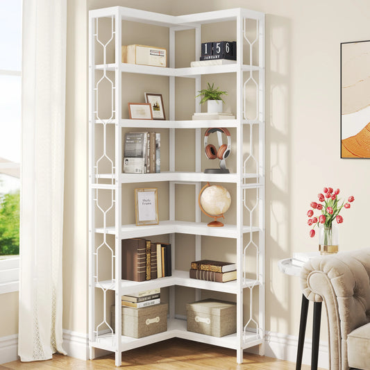 Tribesigns Seven Tier Industrial Corner Bookshelf
