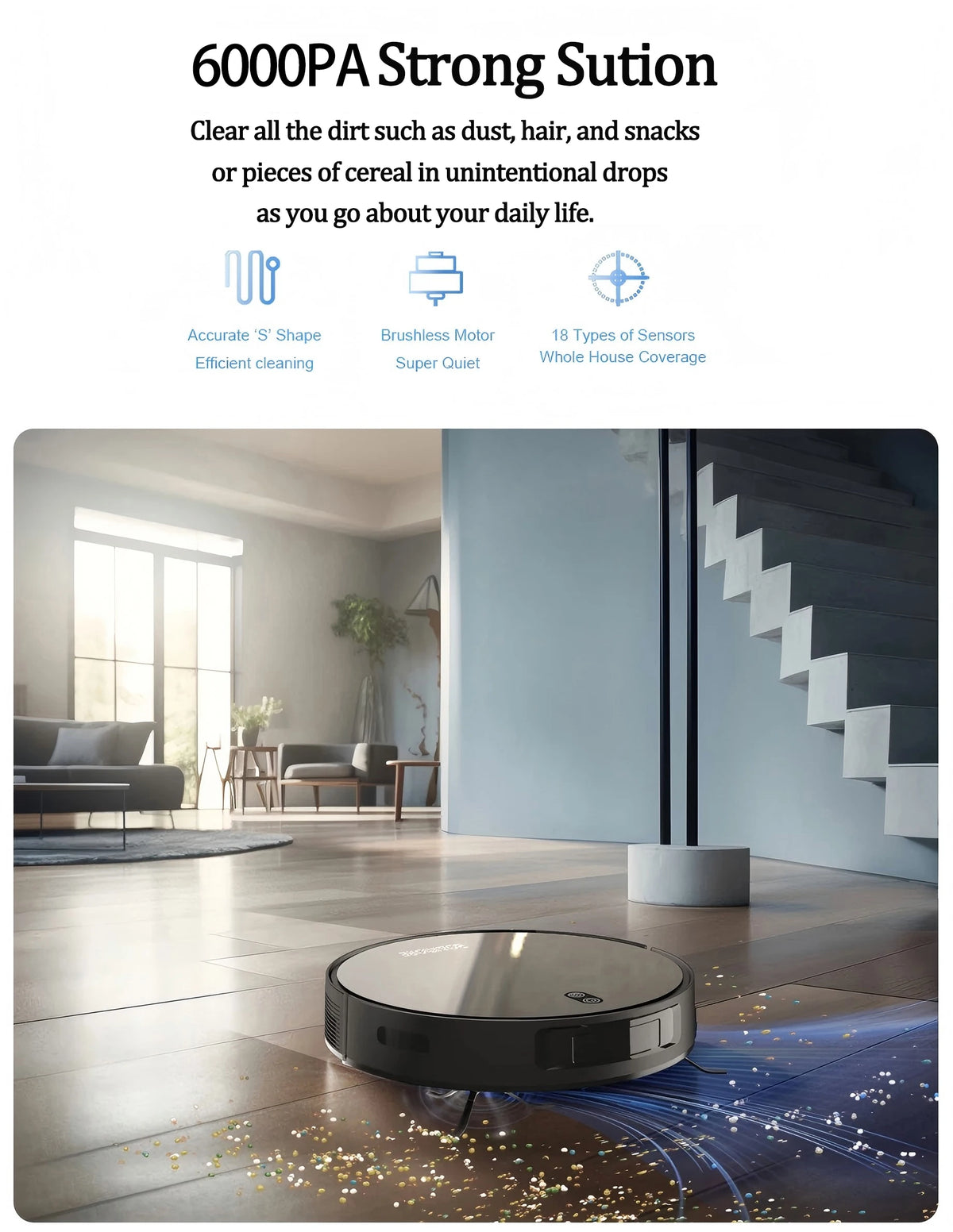 BOAIMORE Robot Vacuum And Mop With Smart Mapping