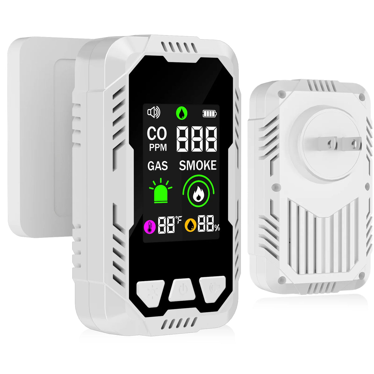 Carbon Monoxide Smoke Gas Safety Detector Combo