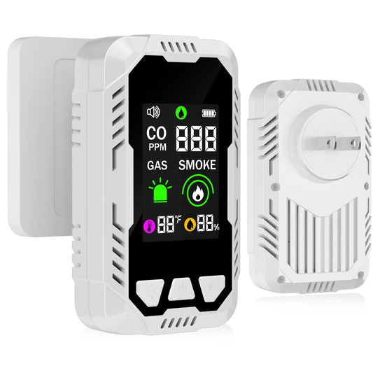 Carbon Monoxide Smoke Gas Safety Detector Combo