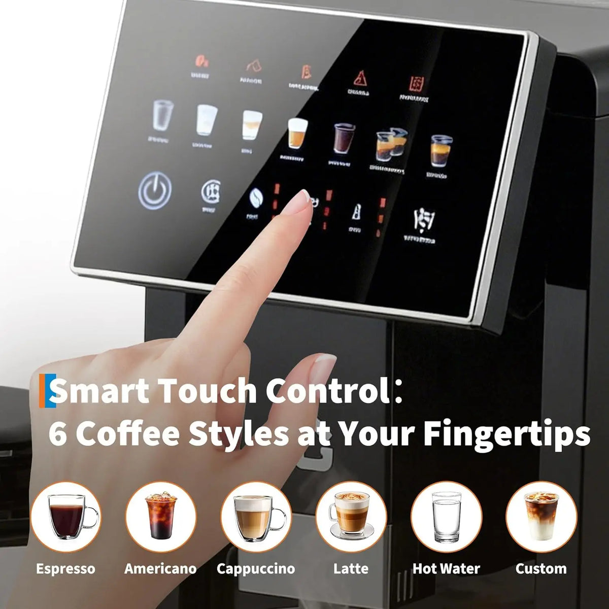Acekool Fully Automatic Espresso Machine With Milk Frother