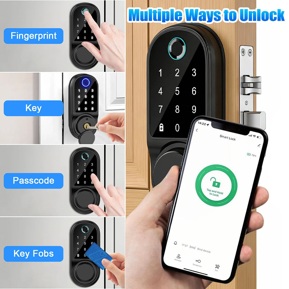 Smart Fingerprint Keypad Deadbolt Door Lock