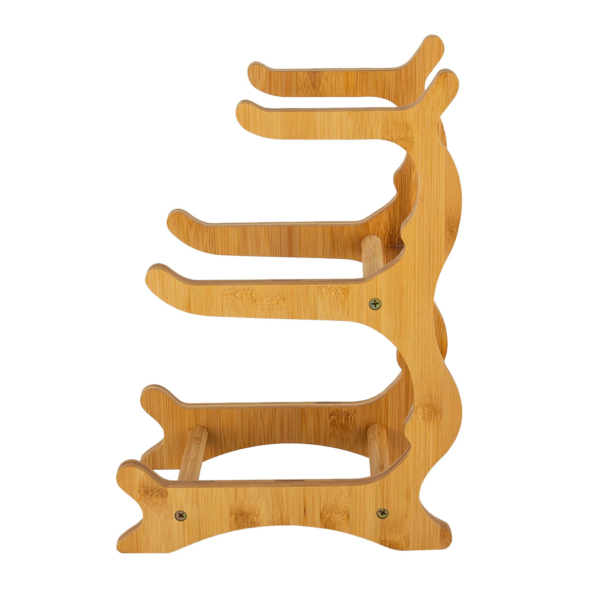 Bamboo Kitchen Storage Rack With Ceramic Serving Bowls